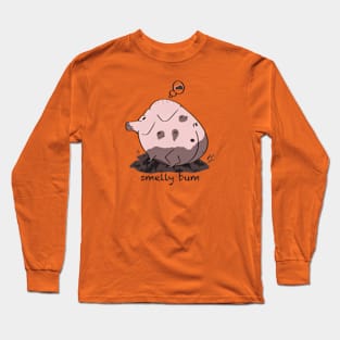 Smelly Bum Pig Cartoon Long Sleeve T-Shirt